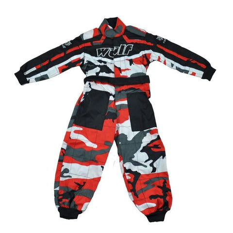 Wulfsport Kids / Childrens Motocross Race Suit  RED CAMO