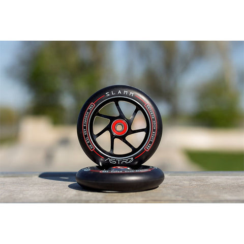 Slamm Astro 110mm Alloy Core Stunt Scooter Wheels - Black - Sold As A Pair