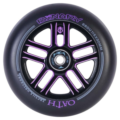 Oath Binary 115mm x 30mm Wheels - SOLD AS A PAIR - Black / Purple