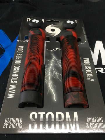 Storm Twister Scooter Grips - Red / Black - Pro Xtreme Sports