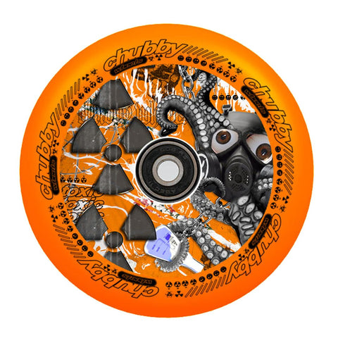 Chubby Scooter Wheels 110mm - Neon Orange - SOLD AS A PAIR