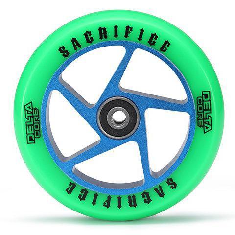 Sacrifice Delta Core 110mm Scooter Wheels X2 - Green Blue - Pro Xtreme Sports