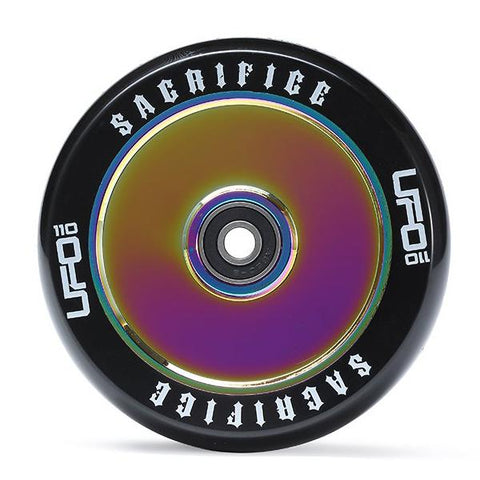Sacrifice UFO 110mm Scooter Wheels - Black/Neochrome - Pro Xtreme Sports