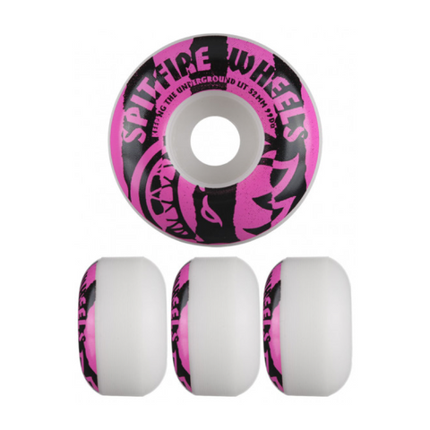 Spitfire Live To Burn Shredded Pink 99DU - 52mm Skateboard Wheels - Pro Xtreme Sports