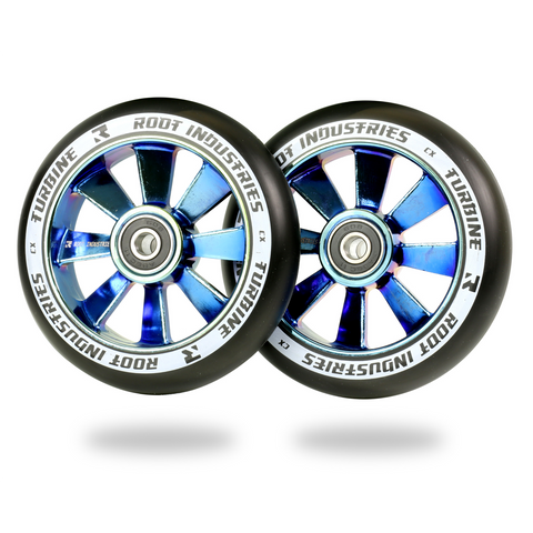 Root Industries Turbine Wheels 110mm | Black / Blue - Pro Xtreme Sports