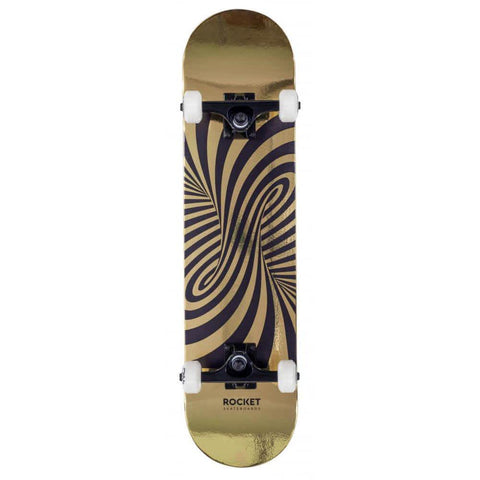 Rocket Skateboards Twisted Foil Complete Skateboard 7.5" Gold