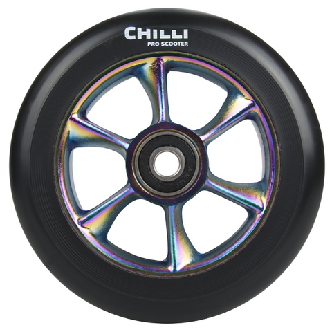 Chilli wheels TURBO black PU/ rainbow core 110mm - Pro Xtreme Sports
