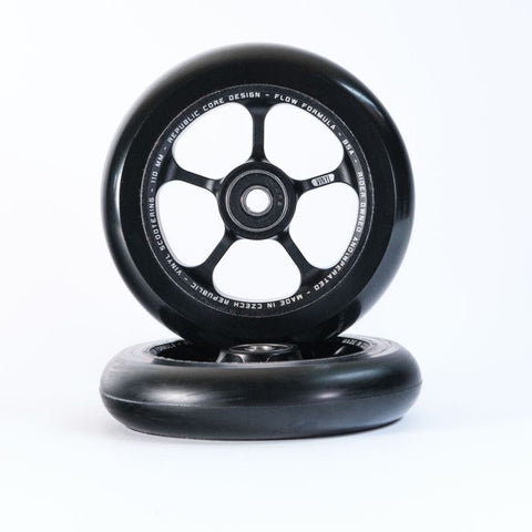 Vinyl Republic Scooter Wheels - 110 mm - Black - Sold As A Pair