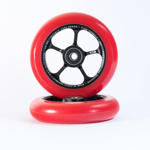 Vinyl Republic Scooter Wheels - 110 mm - Red - Sold As A Pair