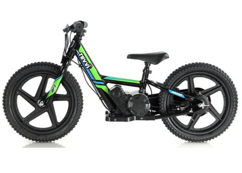 Revvi 16" 250W Electric Balance Bike - Green - 2025 Model