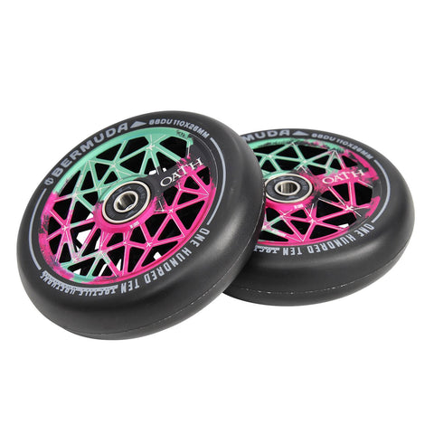 Oath Bermuda 110mm Stunt Scooter Wheels - Green /Pink /Black