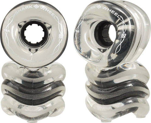 Shark California Roll Longboard Wheels 4-pack - Clear With Black Hub